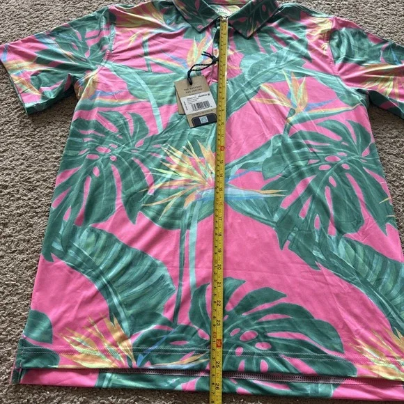 Chubbies Performance Golf Polo Size M SLIM FIT The Birds Of Paradise Floral NWT - Picture 6 of 9